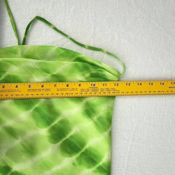Hours Cowl Neck Backless Sexy Cami Top Strappy Back Tie-Dye Green Womens M - Picture 8 of 11